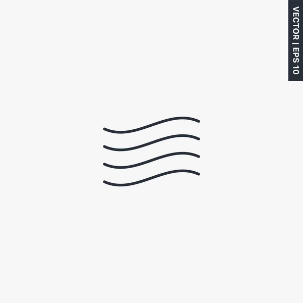 Onde Marine Signe Style Linéaire Pour Concept Mobile Web Design — Image vectorielle