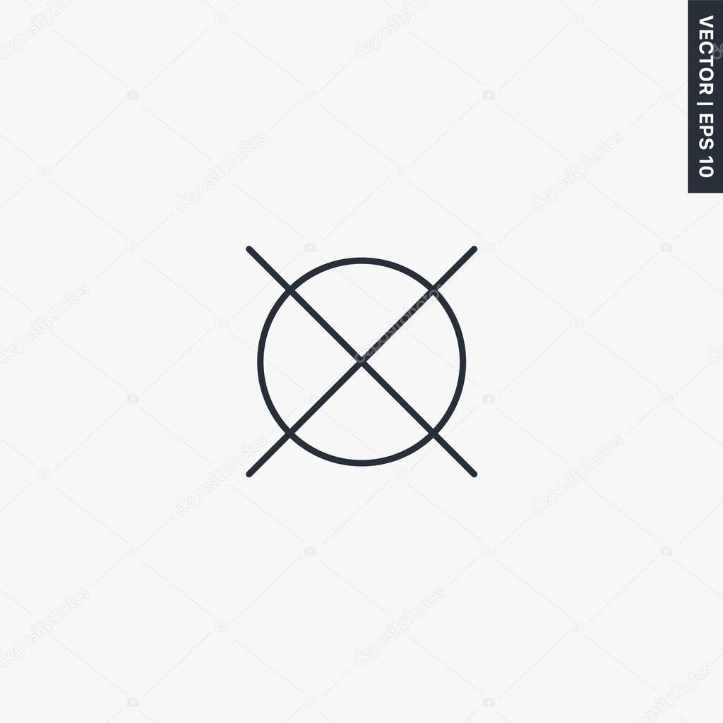 Do not dry clean, dry cleaning prohibited, linear style sign for mobile concept and web design. Symbol, logo illustration. Pixel perfect vector graphics