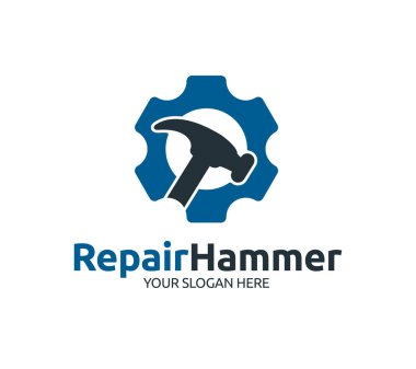 Onarım çekiç minimalist ve modern logosu