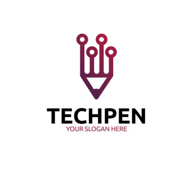 Teknik kalem minimalist ve modern logosu