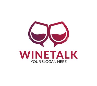 Şarap Talk minimalist ve modern logosu