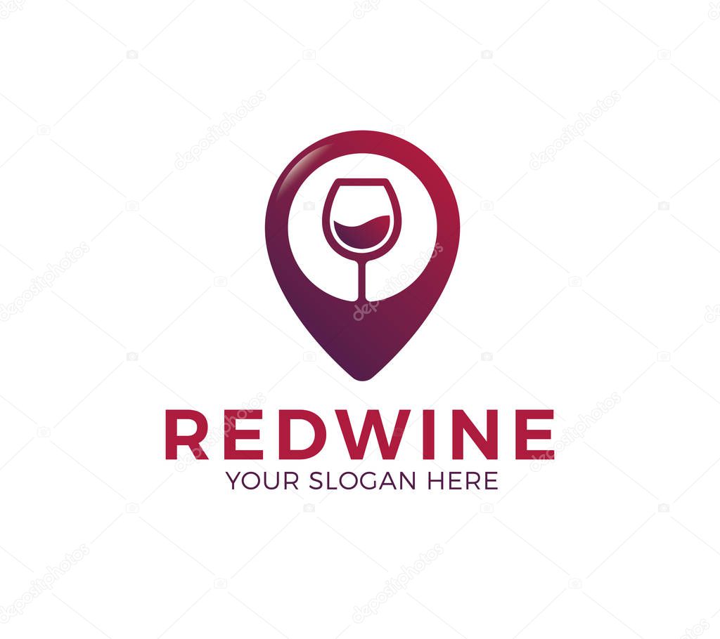 Red Wine minimalist and modern logo