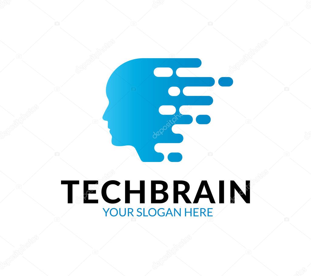 Tech Brain minimalist and modern logo