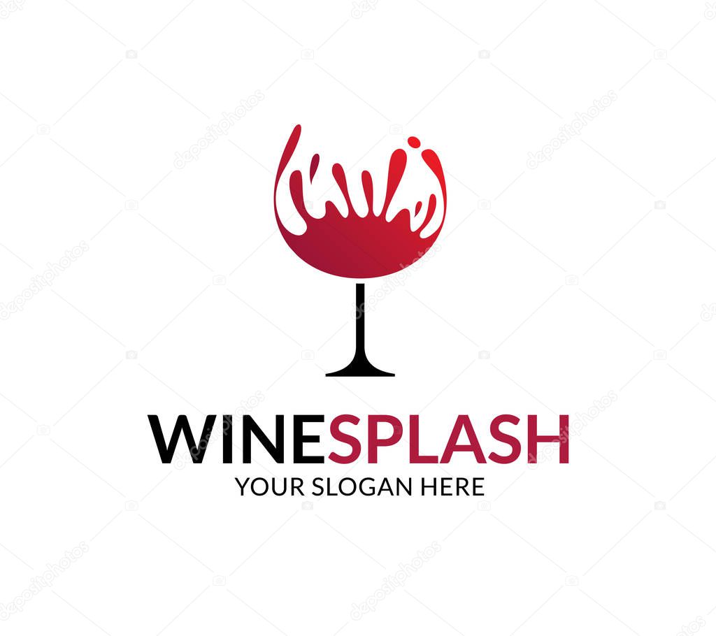 Wine Splash minimalist and modern logo