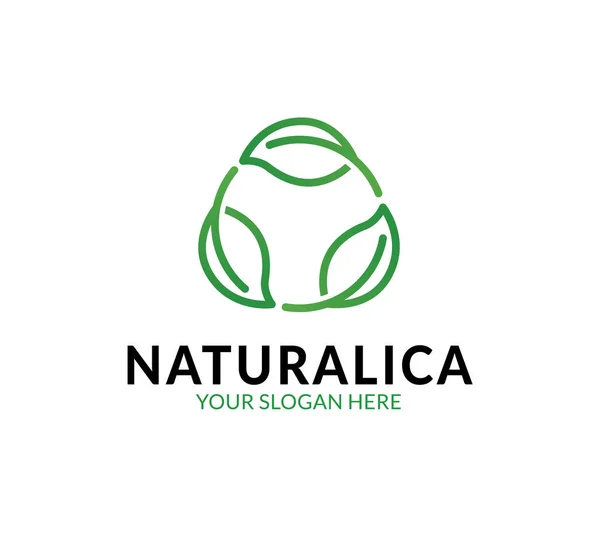 Natural Leaf Logo Template — Stock Vector