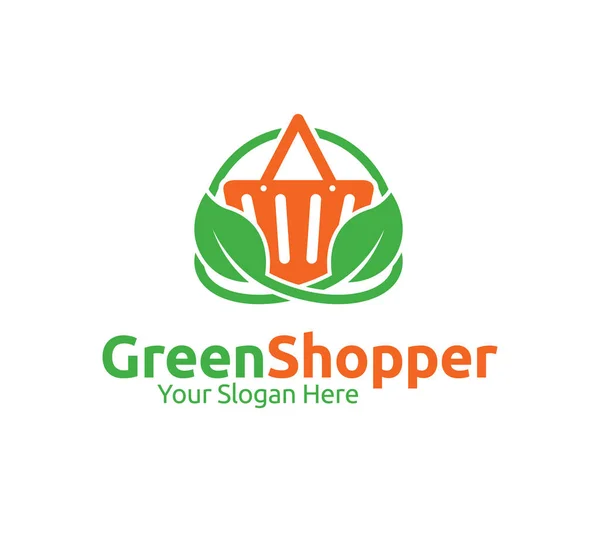 Vorlage Für Das Grüne Shopper Logo — Stockvektor