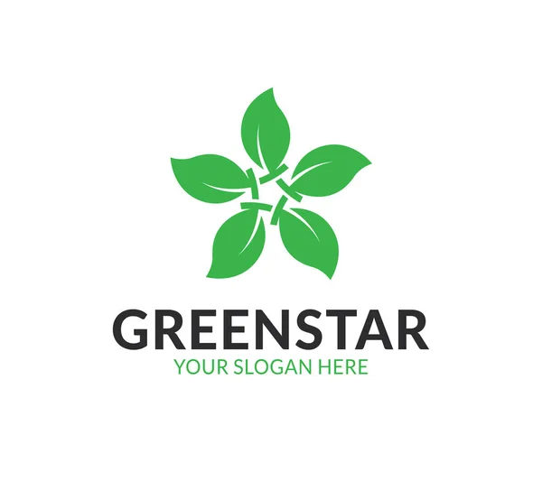 Zielona Gwiazda Logo Szablon — Wektor stockowy