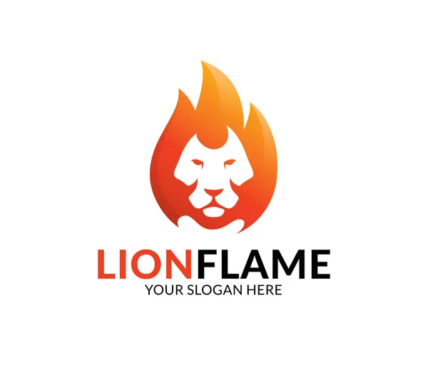 Lion Flame Logotyp Mall — Stock vektor