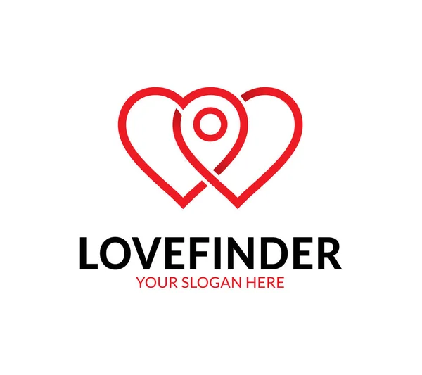 Liefde Finder Logo Sjabloon — Stockvector