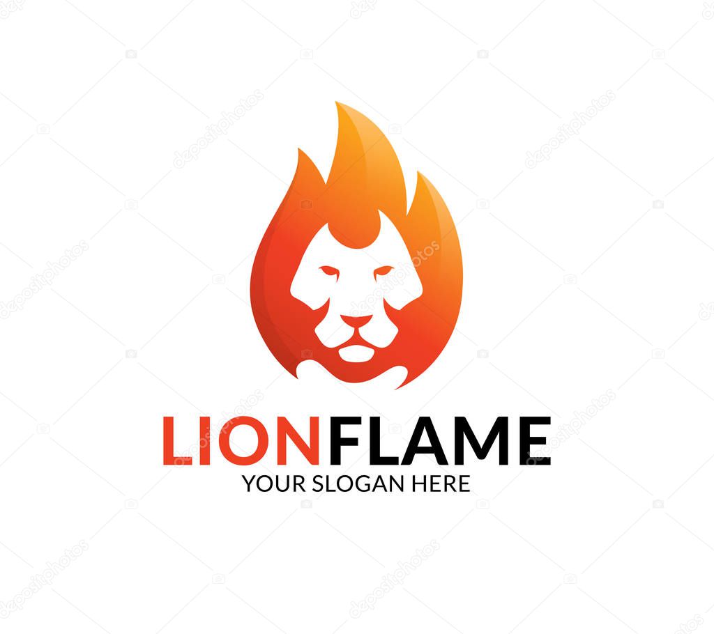 Lion Flame Logo Template