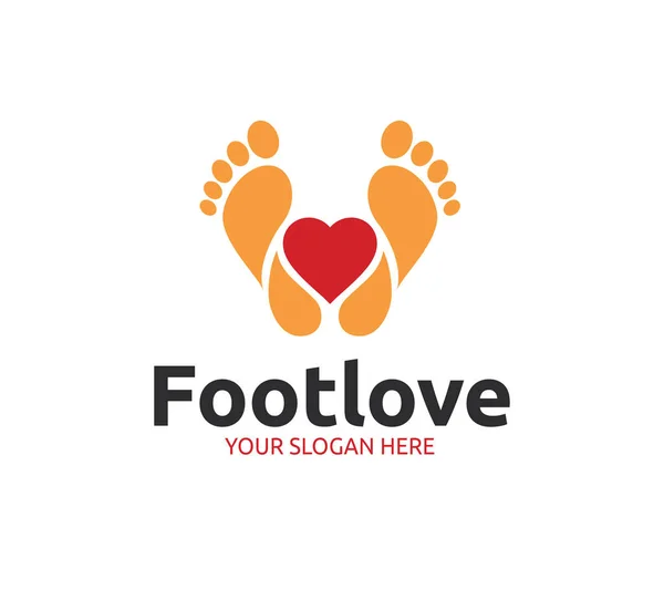 Шаблон Логотипа Foot Love — стоковый вектор