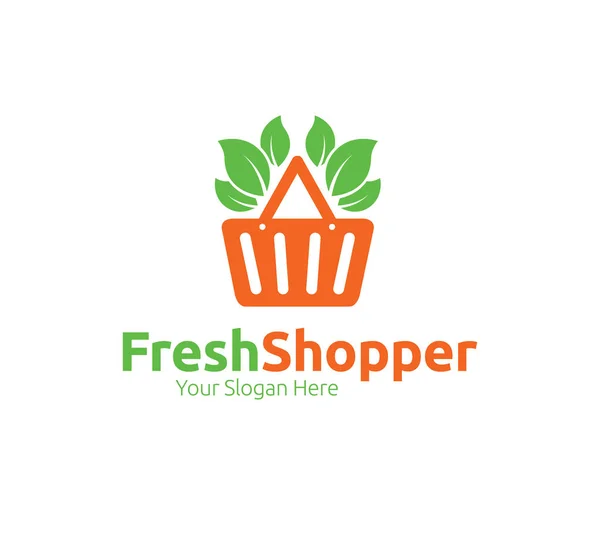 Färsk Shopper Logotyp Mall — Stock vektor