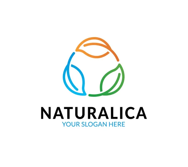 Naturliga Blad Logotyp Mall — Stock vektor