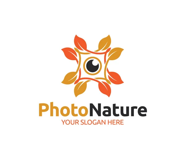 Foto Natur Logotyp Mall — Stock vektor