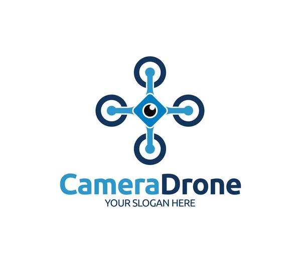 Fotocamera Drone Logo Modello — Vettoriale Stock