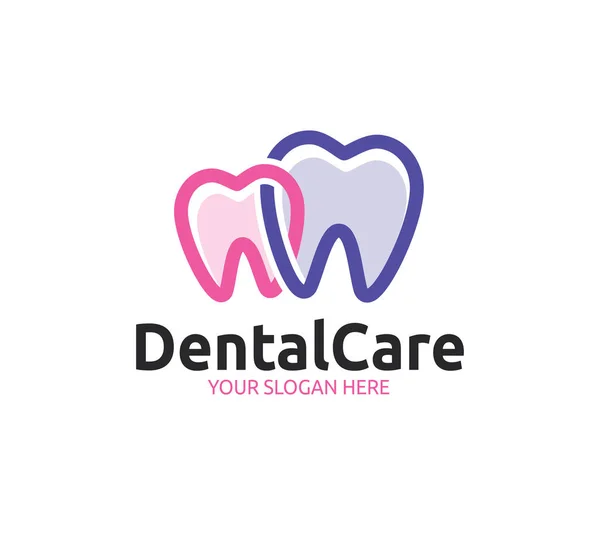 Modello Logo Cura Dentale — Vettoriale Stock
