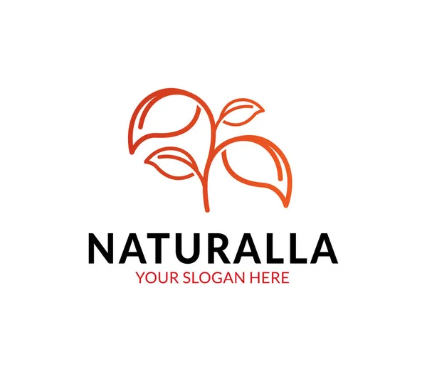 Naturliga Blad Logotyp Mall — Stock vektor