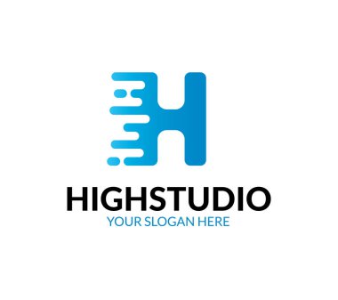 H harfi logo şablonu 