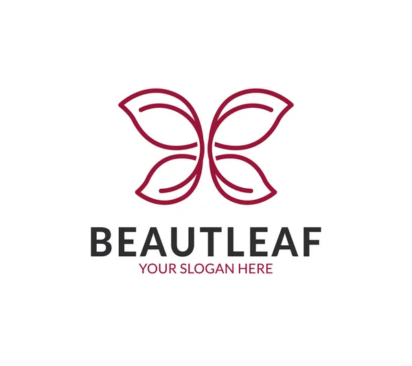 Güzellik Yaprak Logo Şablonu — Stok Vektör