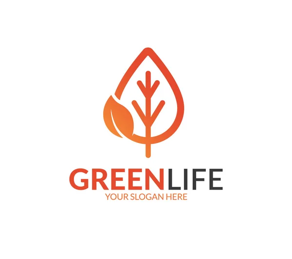 Green Life Logo Template — Stock Vector