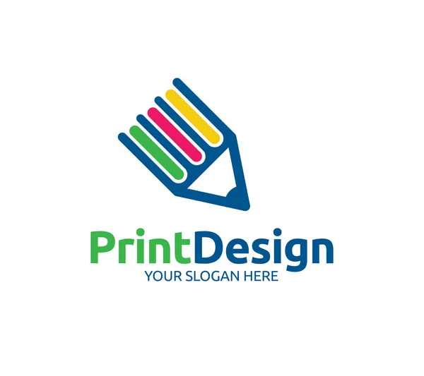 Baskı Tasarımı Logo Şablonu — Stok Vektör