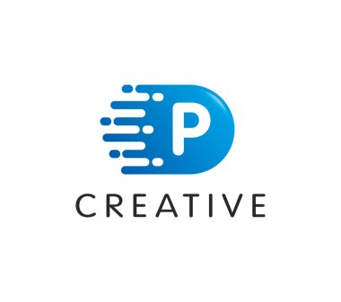 Nokta harf P Logo şablonu