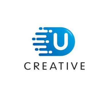 Nokta harf U Logo şablonu