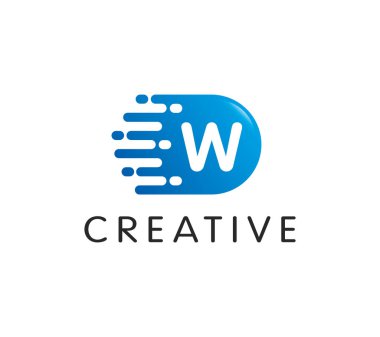 Nokta harf W Logo şablonu