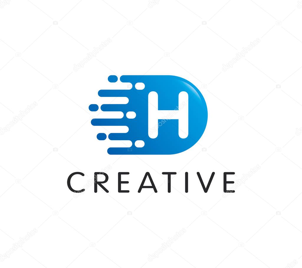 Dots Letter H Logo Template