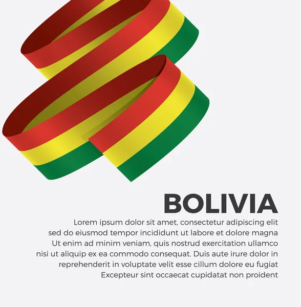 Bolivia Ribbon Flag Background Creative Template Simple Work Adjusted Suit — Stock Vector