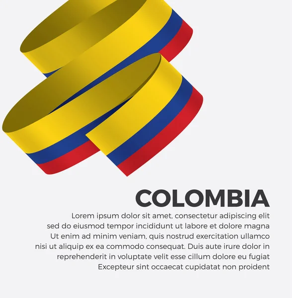 Colombia Ribbon Flag Background Creative Template Simple Work Adjusted Suit — Stock Vector