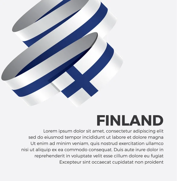 Finlande Ruban Drapeau Sur Fond Modèle Créatif Travail Simple Adapté — Image vectorielle