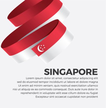 Dekoratif için Singapur bayrağı. Vektör arkaplanı
