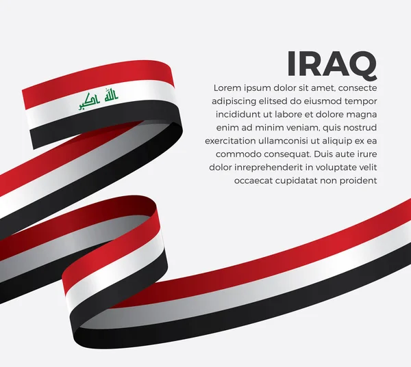 Irácká Vlajka Vektorová Ilustrace Bílém Pozadí — Stockový vektor