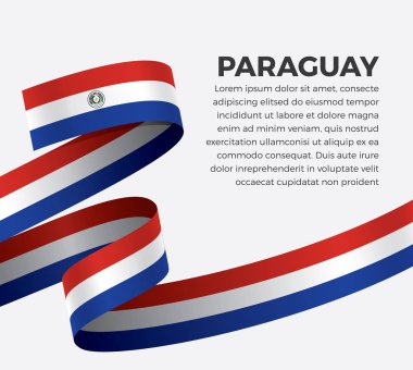 Paraguay bayrak, beyaz bir arka plan üzerinde vektör çizim