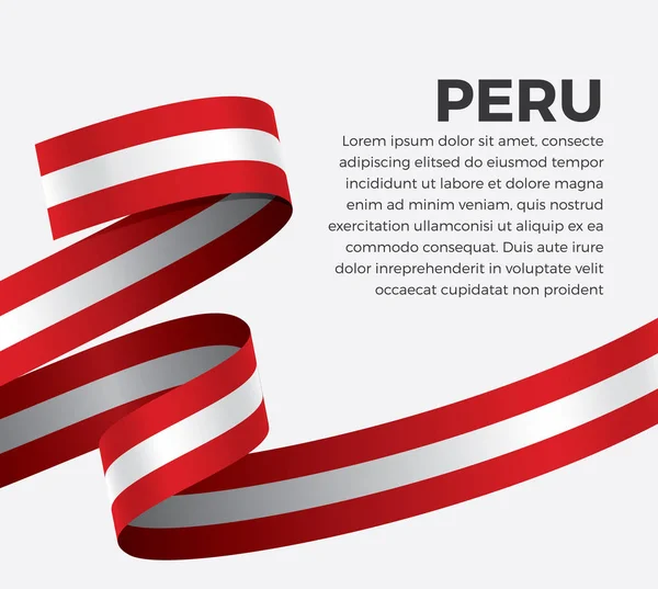 Peru Flagga Vektorillustration Vit Bakgrund — Stock vektor