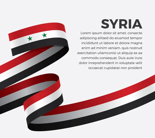 Vlajka Sýrie Vektorové Ilustrace Bílém Pozadí — Stockový vektor