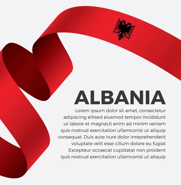 Флаг Албании Векторная Иллюстрация Белом Фоне — стоковый вектор