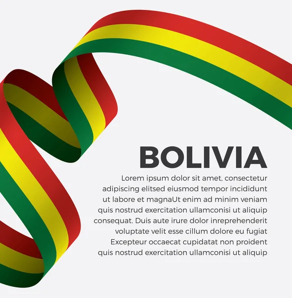 Bolivia Flagga Vektorillustration Vit Bakgrund — Stock vektor