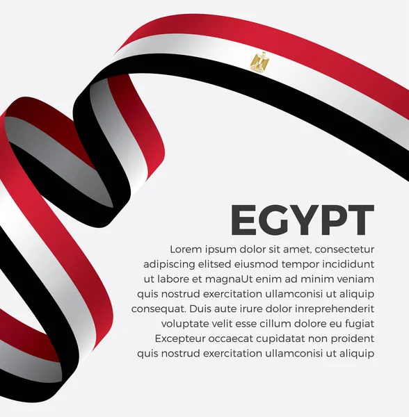 Drapeau Égypte Illustration Vectorielle Sur Fond Blanc — Image vectorielle