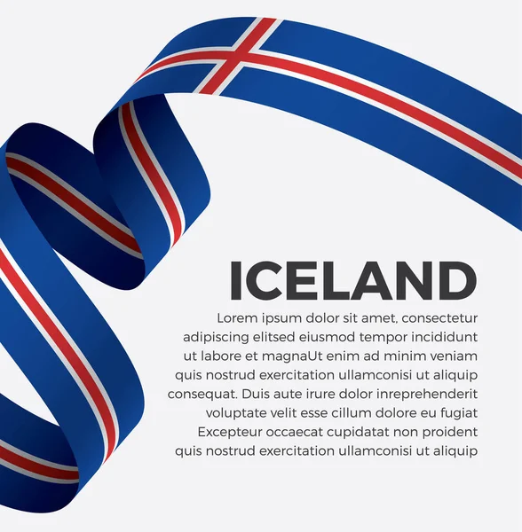 Drapeau Islande Illustration Vectorielle Sur Fond Blanc — Image vectorielle