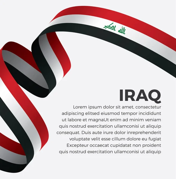Irácká Vlajka Vektorová Ilustrace Bílém Pozadí — Stockový vektor