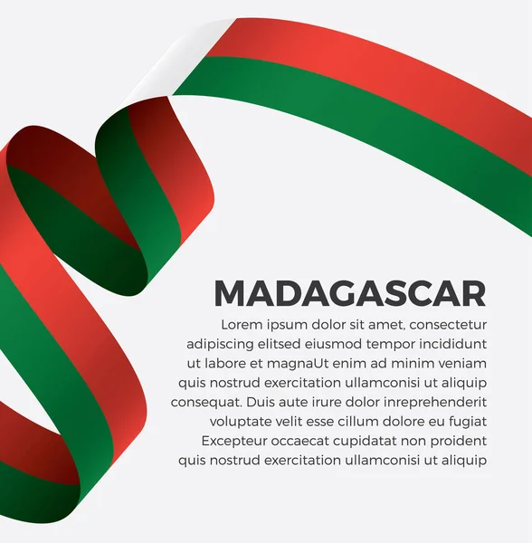 Vlajka Madagaskaru Vektorové Ilustrace Bílém Pozadí — Stockový vektor