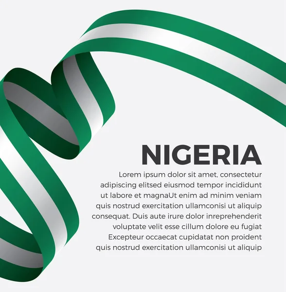 Drapeau Nigéria Illustration Vectorielle Sur Fond Blanc — Image vectorielle