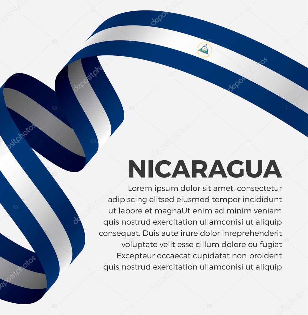 Nicaragua flag, vector illustration on a white background