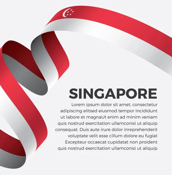 Bienvenue Symbole Singapour Avec Drapeau Logo Moderne Simple Sur Fond — Image vectorielle