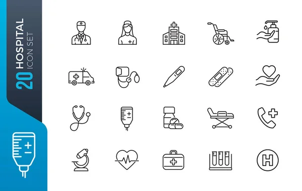 Simple Set Medical Assistance Related Vector Line Icons Contains Icons — Stock Vector