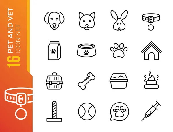 Petshop Linie Icon Set Enthaltene Symbole Wie Zoohandlung Haustiere Katze — Stockvektor