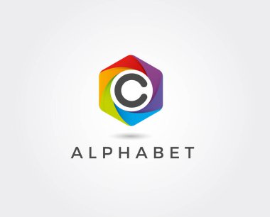 İşbirliği Soyut Vektör İşareti, Sembol veya Logo Şablonu. C harfi ile El sıkışma Anonim Şirketi
