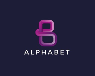 B Logosu. B Harfi Tasarım Vektörü İllüstrasyonu Modern Monogram Simgesi